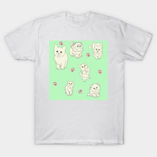 Minty White Kittens T-Shirt